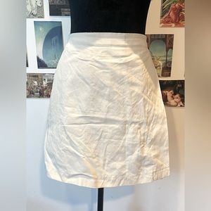 Uniqlo Cream Linen Skort L 30-31 in Stretch Waist